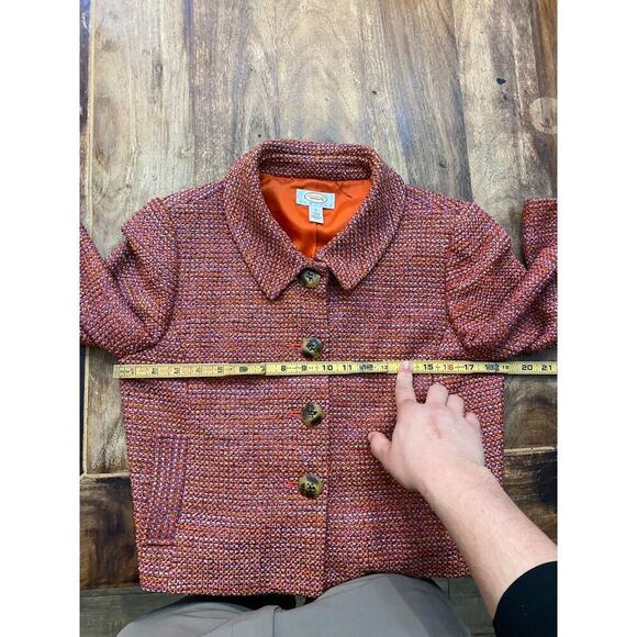 Talbots Women's Pink tweed Silk-Blend Cropped Blazer Dress set Size 8 - Picture 10 of 10